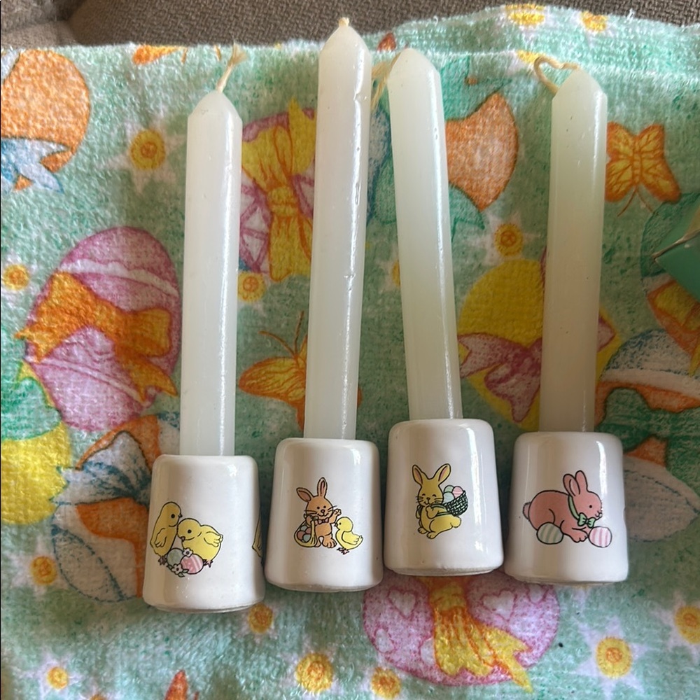 Easter Mini Ceramic Vases with Unique Accents - Picture 1 of 6